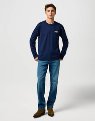 Męska Koszulka Wrangler LS Americana Tee Navy 112371469
