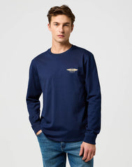Męska Koszulka Wrangler LS Americana Tee Navy 112371469
