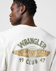 Męska Koszulka Wrangler LS Americana Tee Worn White 112371574