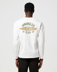 Męska Koszulka Wrangler LS Americana Tee Worn White 112371574