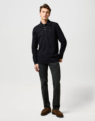 Męska Koszulka Wrangler LS Polo Shirt Black 112371395