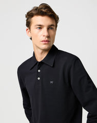Męska Koszulka Wrangler LS Polo Shirt Black 112371395