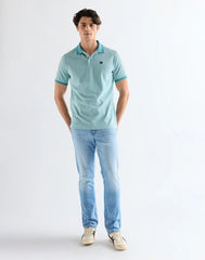 MESKA KOSZULKA WRANGLER REFINED POLO SHIRT BRITTANY BLUE 112377999