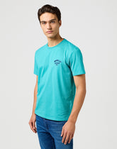 Męska Koszulka Wrangler Small Logo Tee Latigo Bay 112362813