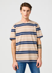 Męska Koszulka Wrangler Stripe Tee Timberwolf 112362785