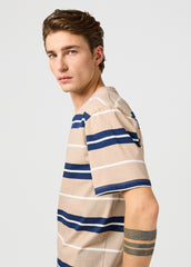 Męska Koszulka Wrangler Stripe Tee Timberwolf 112362785