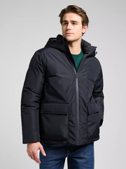 MĘSKA KURTKA LEE HOODED SHORT PUFFER BLACK 112370433
