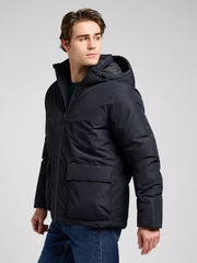 MĘSKA KURTKA LEE HOODED SHORT PUFFER BLACK 112370433