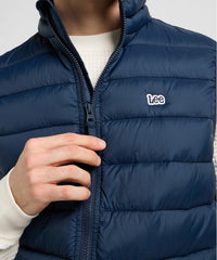 Męska Kurtka Lee Stand Collar Puffer Vest Rivet Navy 112370536