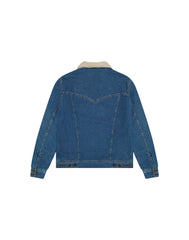 Męska Kurtka Jeansowa Wrangler Sherpa Classic Jacket Mid Stone 112371440