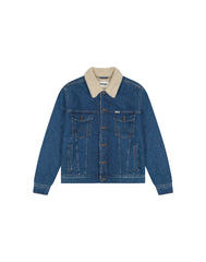 Męska Kurtka Jeansowa Wrangler Sherpa Classic Jacket Mid Stone 112371440