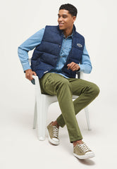 Męski Bezrękawnik Mustang Dennis Denim Quilt Denim Blue 1013496 5000 800