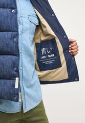Męski Bezrękawnik Mustang Dennis Denim Quilt Denim Blue 1013496 5000 800