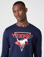 MĘSKI LONGSLEEVE WRANGLER LS MODERN AMERICANA NAVY W7G0D3114 112131821