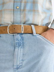 MĘSKI PASEK WRANGLER EASY BELT BROWN SUEDE 112344049
