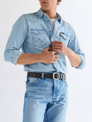 MĘSKI PASEK WRANGLER WESTERN STITCH BELT BLACK 112378836