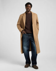 MĘSKI PŁASZCZ LEE LONG WOOL CAR COAT CAMEL 112371316
