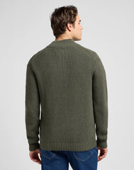 Męski Sweter Lee Clean Half Zip Knit Olive Gray 112370539