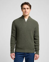 Męski Sweter Lee Clean Half Zip Knit Olive Gray 112370539