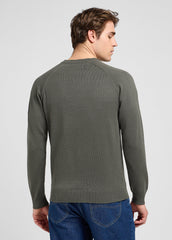 Męski Sweter Lee Clean Raglan Sweater Olive Gray 112370537