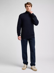 MĘSKI SWETER LEE HEAVY TURTLE NECK RIVET NAVY 112370542