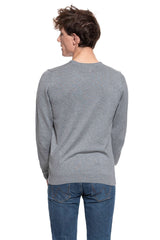 Męski Sweter Mustang Basic C-neck Jumper Mid Grey Melange 1006812 4140