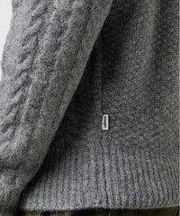 MESKI SWETER WRANGLER CABLE KNIT SWEATER GREY HEATHER 112371666