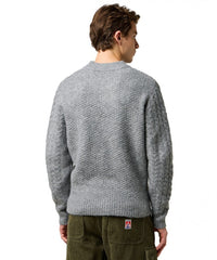 MESKI SWETER WRANGLER CABLE KNIT SWEATER GREY HEATHER 112371666