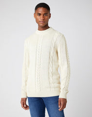 MĘSKI SWETER WRANGLER HEMP KNIT NATURAL ECRU W8C1QXC03 112141662
