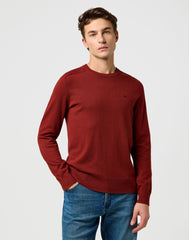 Męski Sweter Wrangler Knit Sweater Fired Brick 112371537