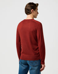 Męski Sweter Wrangler Knit Sweater Fired Brick 112371537
