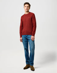 Męski Sweter Wrangler Knit Sweater Fired Brick 112371537