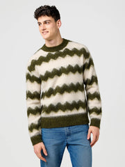 Męski Sweter Wrangler Striped Sweater Ivy Green 112371558