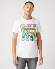 MĘSKI T-SHIRT WRANGLER SS 1947 TEE VINTAGE WHITE W7AUD3X1Y 112131364