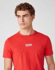 MĘSKI T-SHIRT WRANGLER SS SEAS LOGO TEE ROCOCCO RED W7AKGFXA4 112131348