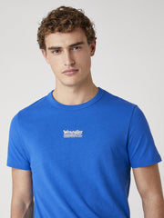 Męski T-shirt Wrangler Ss Seas Logo Tee Wrangler Blue W7AKGFX05 112131347