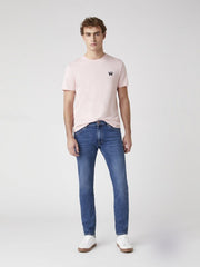 Męski T-shirt Wrangler Ss Sign Off Tee Silver Pink W7C07D3TU 112131607