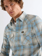 MĘSKIE KOSZULA WRANGLER WESTERN SHIRT BLUE TAN 112378118