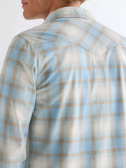 MĘSKIE KOSZULA WRANGLER WESTERN SHIRT BLUE TAN 112378118