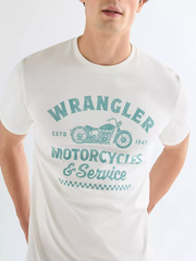MĘSKIE KOSZULKA WRANGLER AMERICANA TEE WORN WHITE 112377951
