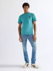 MĘSKIE KOSZULKA WRANGLER EMBROIDERY TEE BRITTANY BLUE 112377990