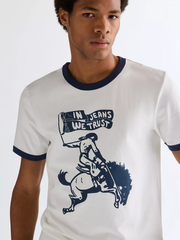 MĘSKIE KOSZULKA WRANGLER RINGER TEE WORN WHITE 112378009