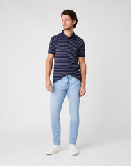 Męskie Polo Wrangler SS YD Stripe Navy W7ALKD114 112131349