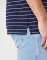 Męskie Polo Wrangler SS YD Stripe Navy W7ALKD114 112131349