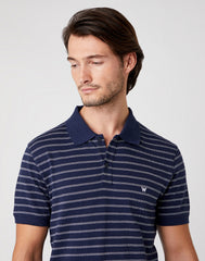 Męskie Polo Wrangler SS YD Stripe Navy W7ALKD114 112131349
