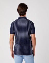 Męskie Polo Wrangler SS YD Stripe Navy W7ALKD114 112131349