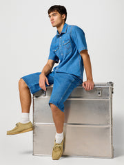 Męskie Spodenki Jeansowe Wrangler Jort Shorts Mid Stone 112362509