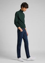 Męskie Spodnie Jeansowe Lee Daren Zip Fly Regular Straight Dark Bluegrass L707KNUK 112118225