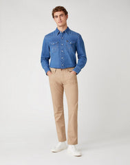 Męskie Spodnie Materiałowe Wrangler Greensboro Cornstalk W15QWAX4K 112127120