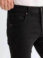 MESKIE SPODNIE WRANGLER REGULAR BLACK RINSE 112125980
